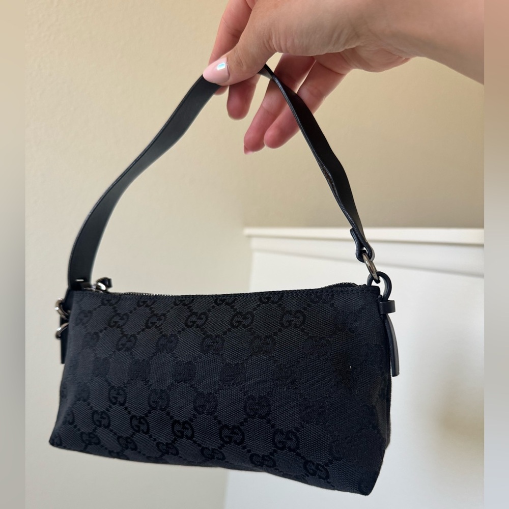 Vintage Gucci GG Canvas Boat Pochette Mini Handbag - Picture 6 of 11